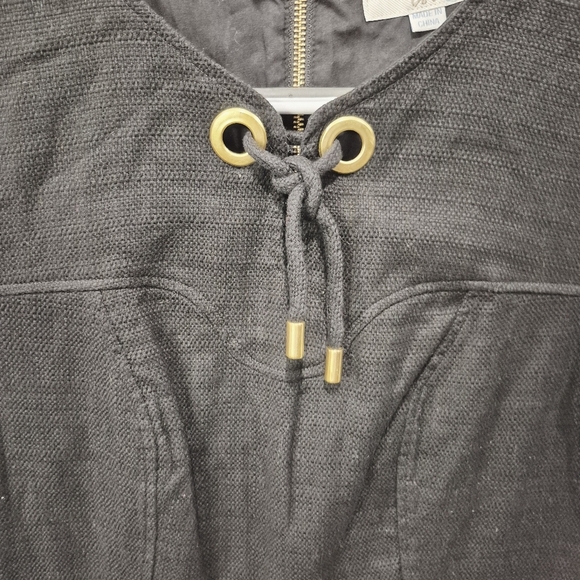 Boden Black Mini Dress with Gold Details - Picture 4 of 8